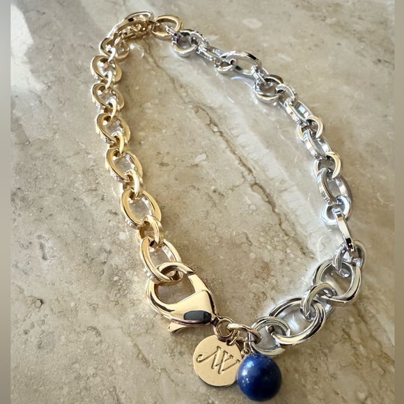 Jane Win RARE Two Tone Chunky Link Chain Necklace - Picture 4 of 7